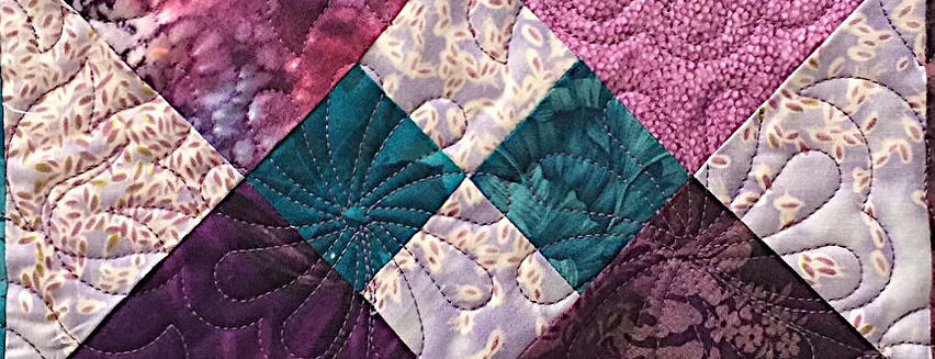 Purple Batik Quilt-Flower with Leaves Pattern